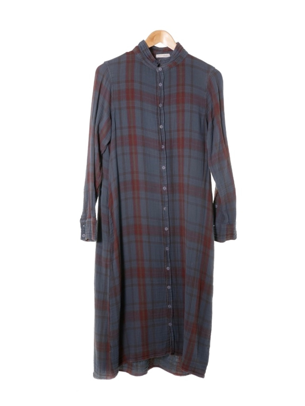 Free People x CP Shades Plaid Gauze Midi Shirt Dress Womens M Button Down Boho